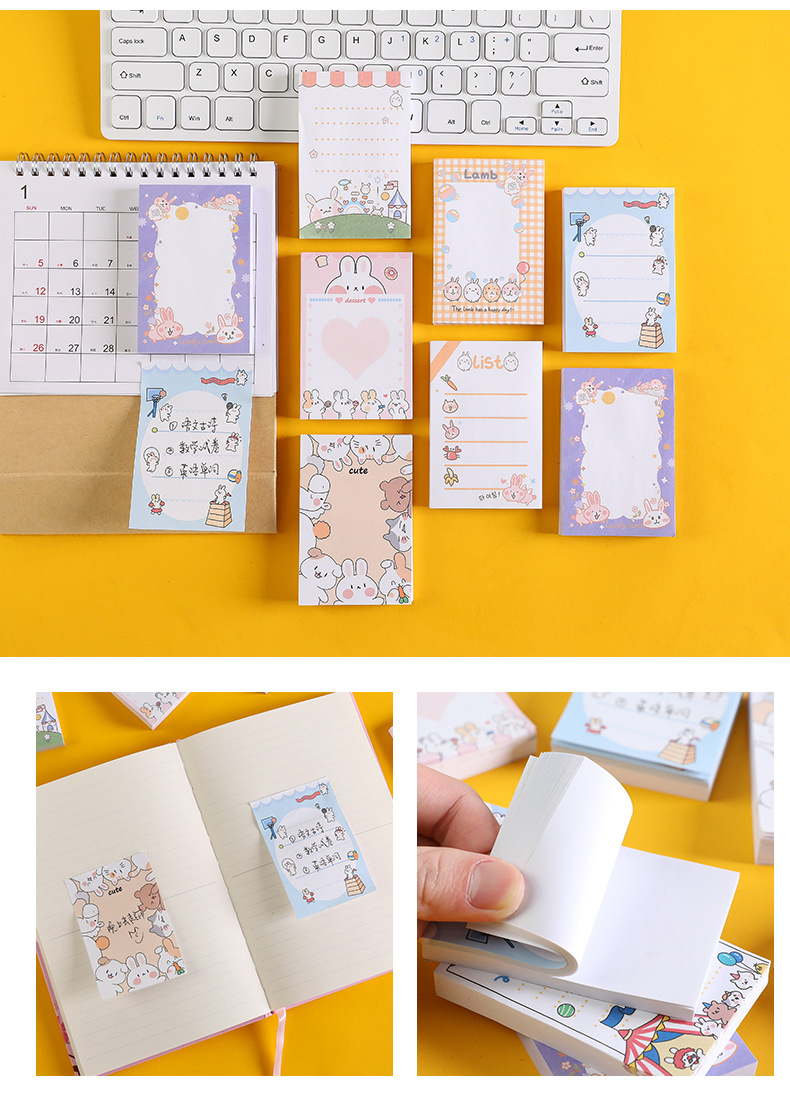 Zhishun Cute Cartoon Cute Rabbit Memo Notepad Student Journal Sticky Notes Tearable Note Sticker Message Notepad Zhishun Cute Cartoon Cute Rabbit Memo Notepad Student Journal Sticky Notes Tearable Note Sticker Message Notepad
