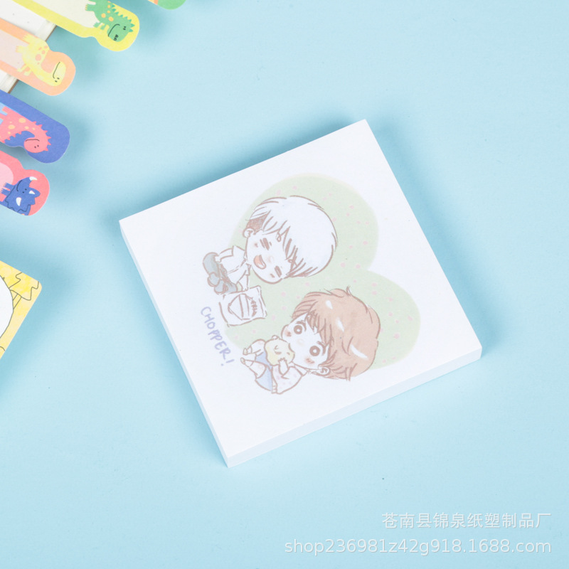Factory Wholesale Cute Cartoon Creativity Sticky Notes Square Shaped Note Sticker Printing Note Paper Customization plus Logo