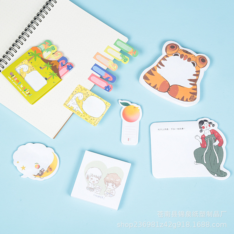 Factory Wholesale Cute Cartoon Creativity Sticky Notes Square Shaped Note Sticker Printing Note Paper Customization plus Logo