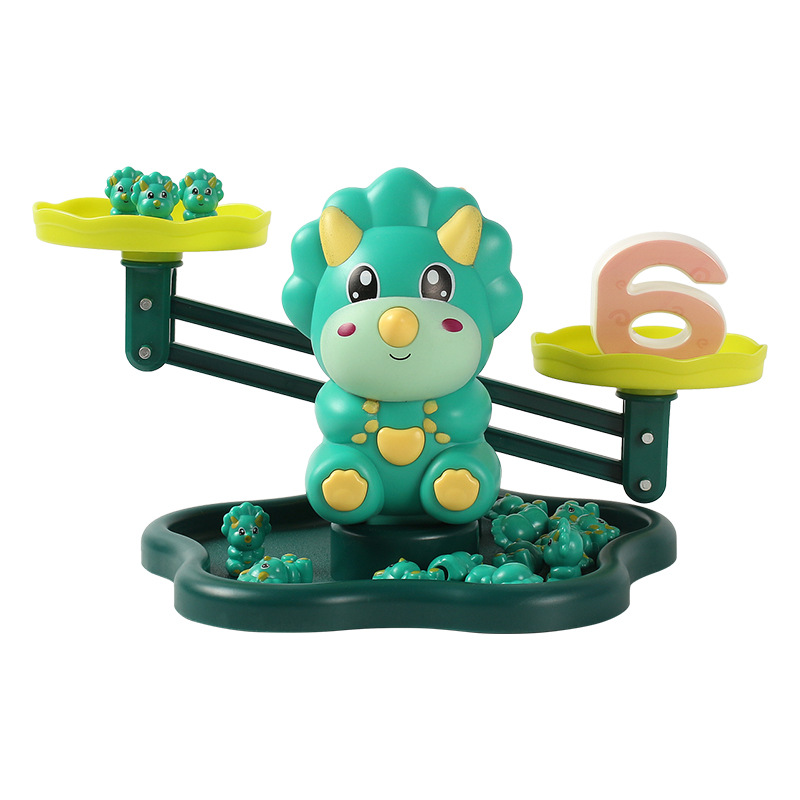 Children&#039;s Early Education Voice Music Dinosaur Monkey Balance Scale Math Educational Toys Kindergarten Teaching Aids Game Cross-Border