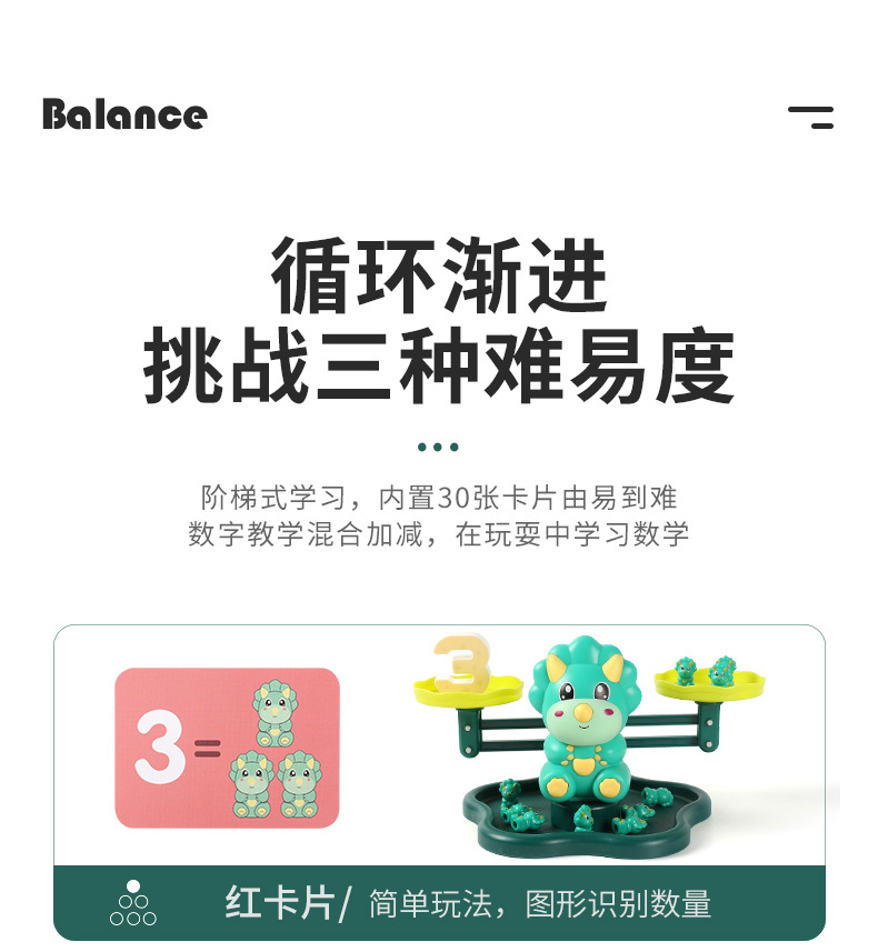 Children's Early Education Voice Music Dinosaur Monkey Balance Scale Math Educational Toys Kindergarten Teaching Aids Game Cross-Border