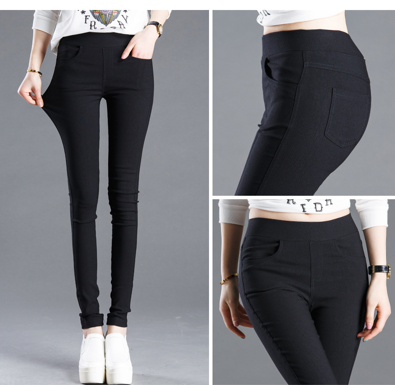 Black Leggings Outer Match Skinny Pants Women's plus Size Slim Fit Slimming Pencil Pants Tights Ankle-Length Leggings Women