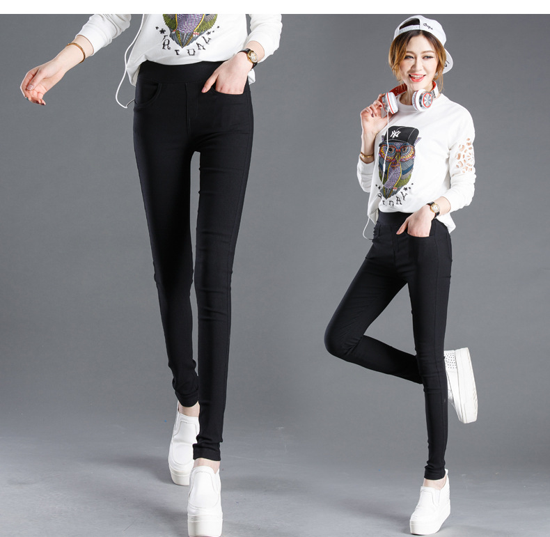 Black Leggings Outer Match Skinny Pants Women's plus Size Slim Fit Slimming Pencil Pants Tights Ankle-Length Leggings Women