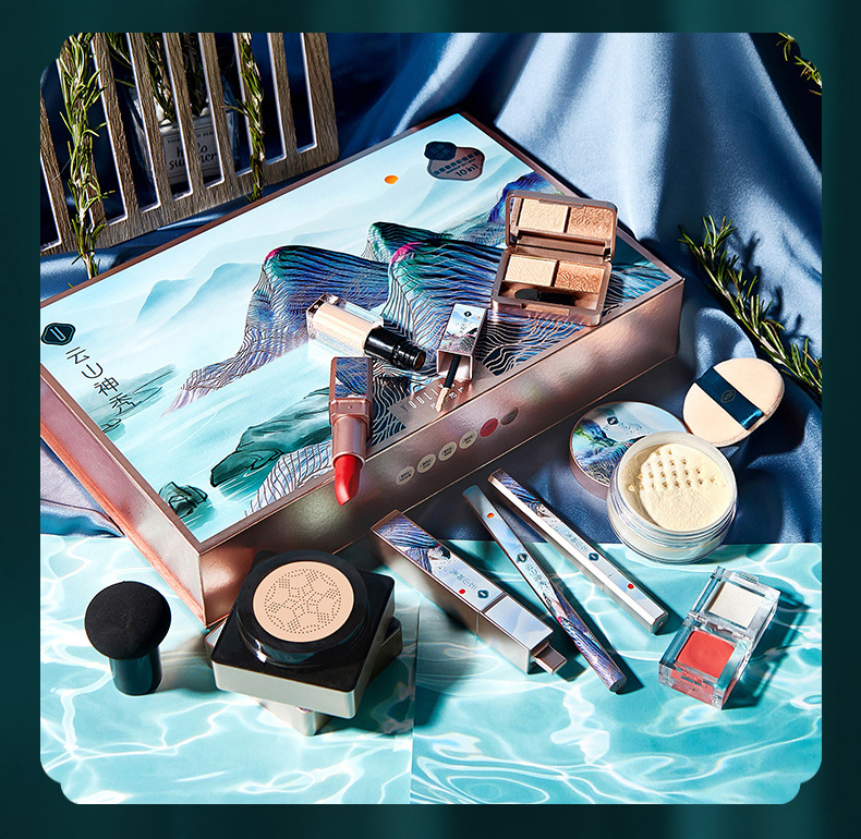 Youli Joola Makeup Set Concealer Air Cushion Highlight Mascara Eyeliner Eyebrow Pencil Lipstick Kit