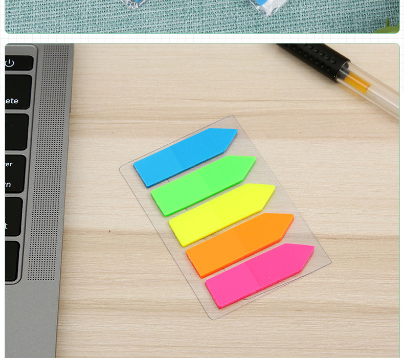 Fashion New Pet Index Label Sticky Note Fluorescent 5-Color Combination Nth Sticker Environmental Protection Sticky Note Customized Manufacturer