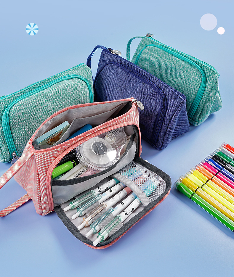 Simple Personality Learning Pencil Case Large Capacity Creative Men and Women Student Stationery Box Pencil Bag Pencil Case Learning Stationery Wholesale