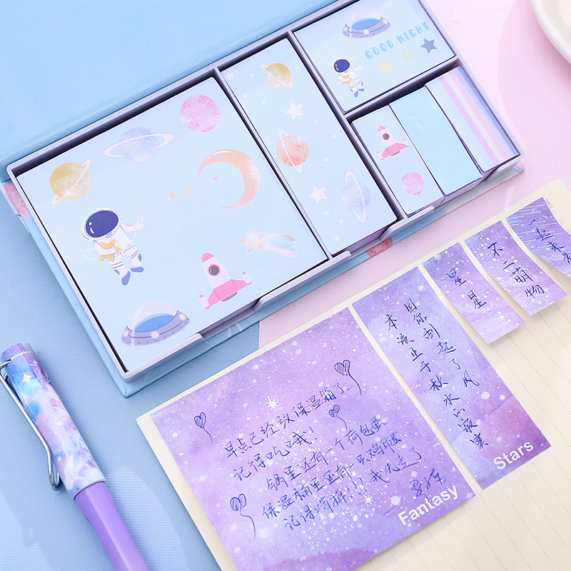 Yilan Sticky Notes Boxed Creative TikTok Cute Girl Heart Set Sticky Note Paper Color Note N Times Sticker Paper