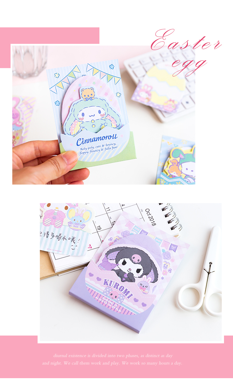 Japanese Cartoon Easter Egg Note Paper Hand Account Notes Left Note Sticker Sticky Notes