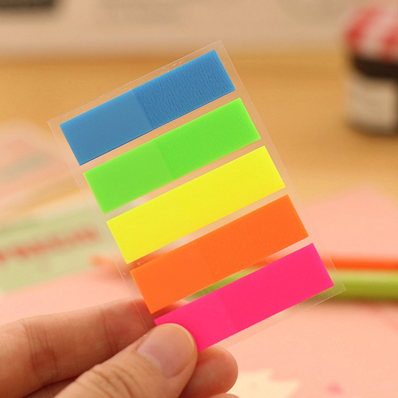 Korean Stationery Cute Creative Fluorescent Sticky Notes Classification Index Stickers Transparent Instruction Stickers Note Paper Note Sticker