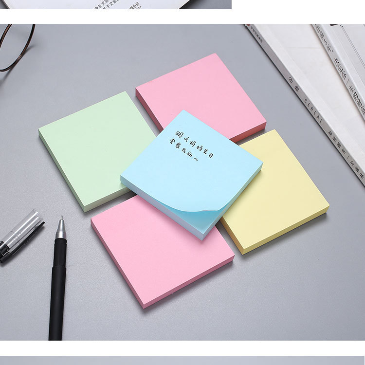Color Sticky Note Note Sticker Takeaway Praise Post-It Notes Square Note Paper Office Notepad 76*76 Customization