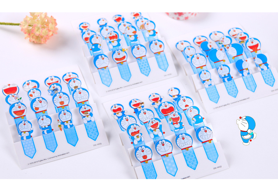 Doraemon Note Sticker Plastic Transparent Label Post-It Boymark Office School Supplies Cute Cartoon Small Note Paper