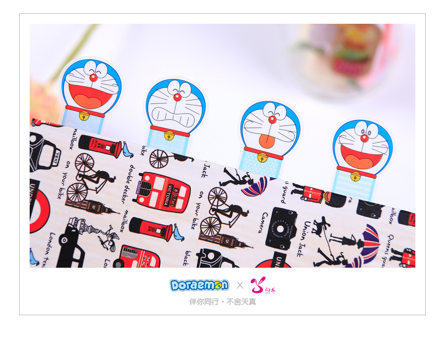 Doraemon Note Sticker Plastic Transparent Label Post-It Boymark Office School Supplies Cute Cartoon Small Note Paper