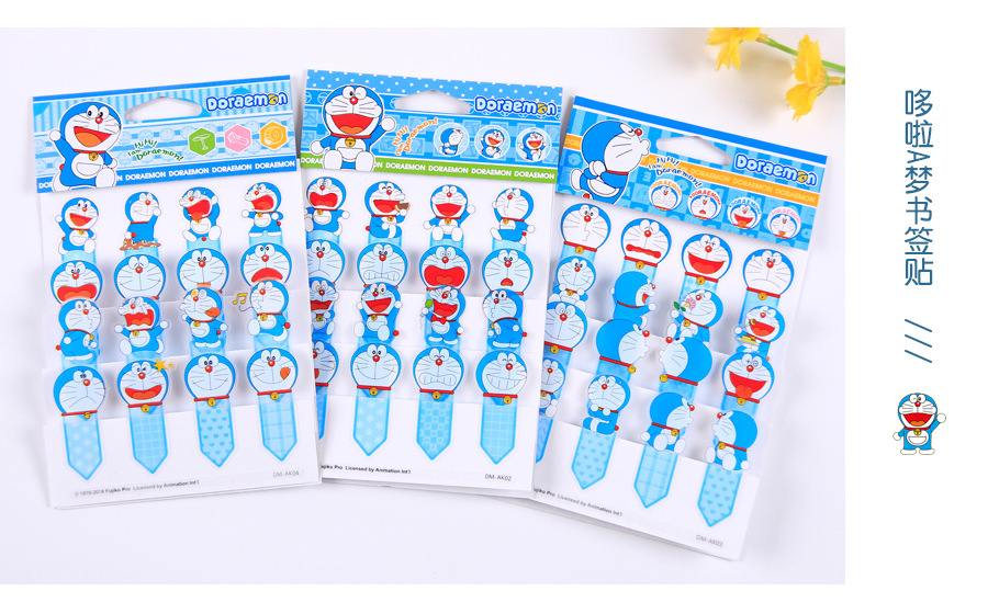 Doraemon Note Sticker Plastic Transparent Label Post-It Boymark Office School Supplies Cute Cartoon Small Note Paper