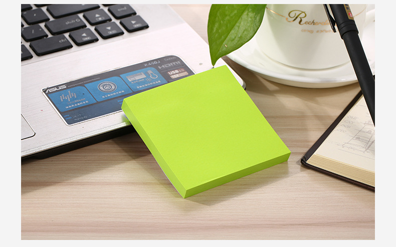 76 * 76mm Fluorescent Sticky Note Color Paper Notepad Office Casual Tear-off Mini Nth Sticker Customized by Manufacturer