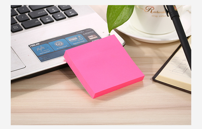 76 * 76mm Fluorescent Sticky Note Color Paper Notepad Office Casual Tear-off Mini Nth Sticker Customized by Manufacturer