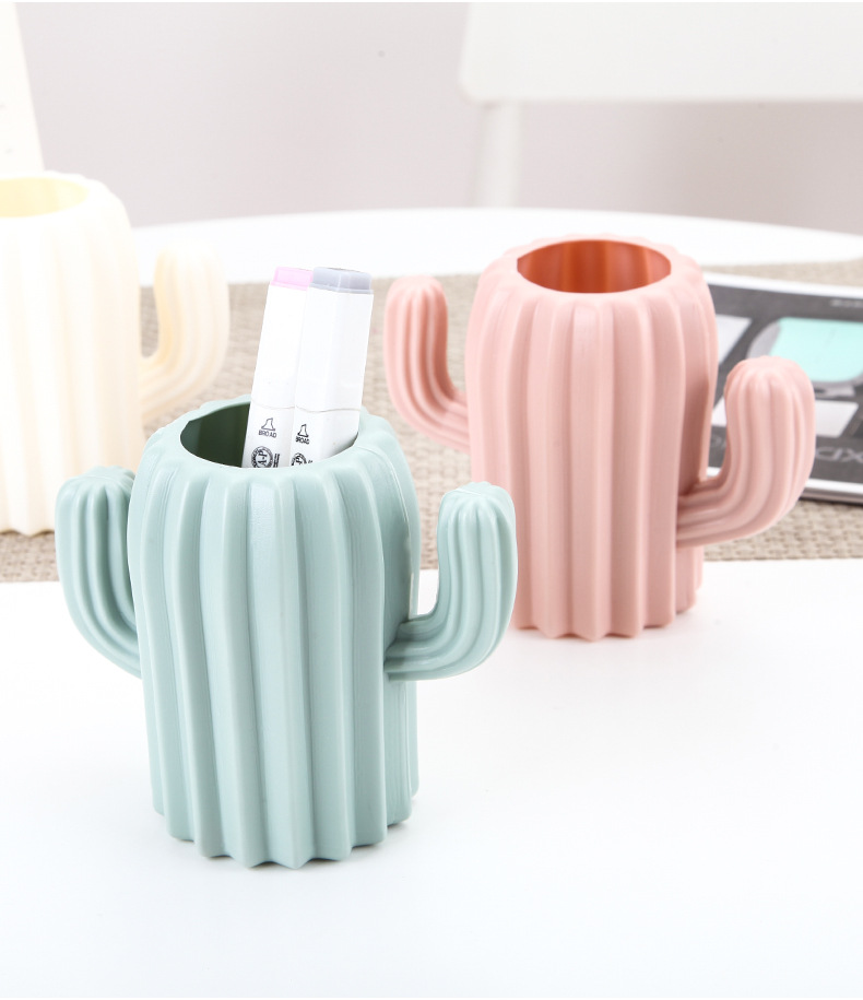 Plastic Creative Fashion Pen Container Study Conference Room Decoration Anti-Fall Drop-Resistant Cactus Ball Pen Container Vase Plastic Creative Fashion Pen Container Study Conference Room Decoration Anti-Fall Drop-Resistant Cactus Ball Pen Container Vase