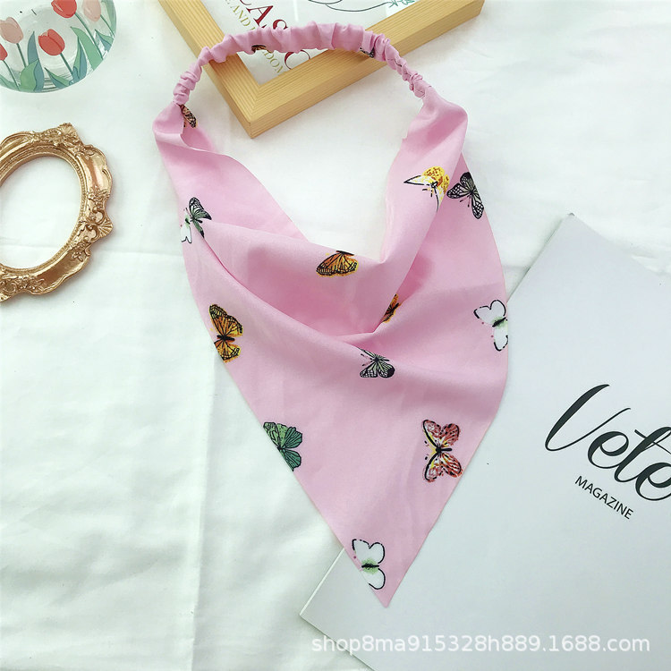 New Amazon Triangular Binder Hair Band Women's Oil Smoke-Proof Floral Headscarf Spring and Summer New Elastic Ribbon Women Bandeau