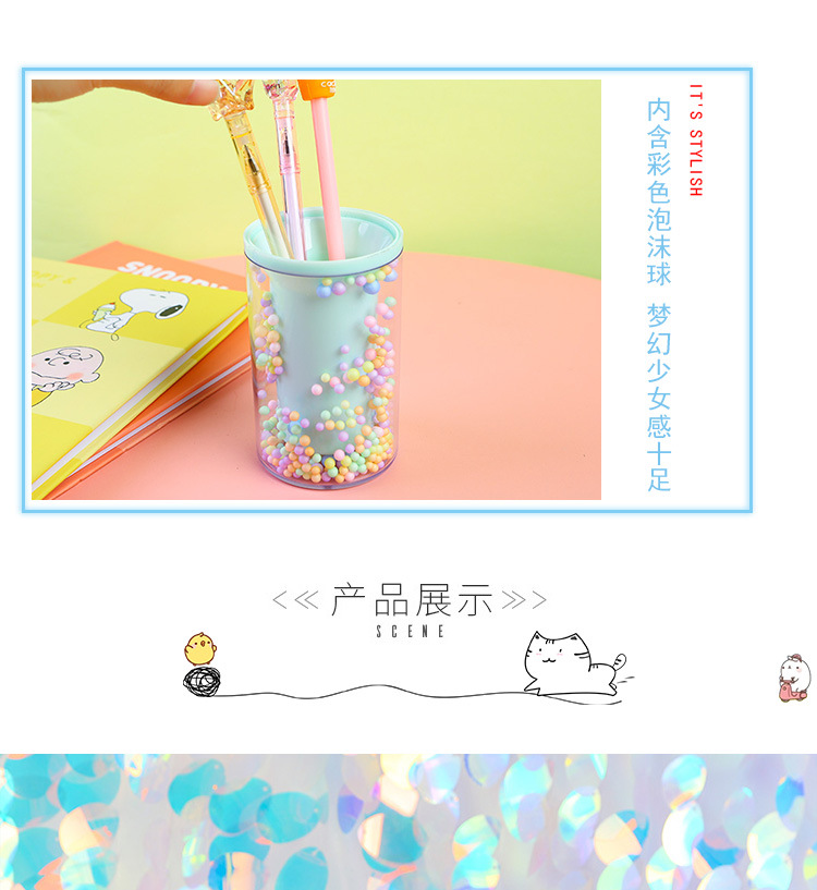 New Student Desktop Storage round and Square Pen Holder Transparent Alec Foam Ball Style Decoration Storage Pen Holder New Student Desktop Storage round and Square Pen Holder Transparent Alec Foam Ball Style Decoration Storage Pen Holder
