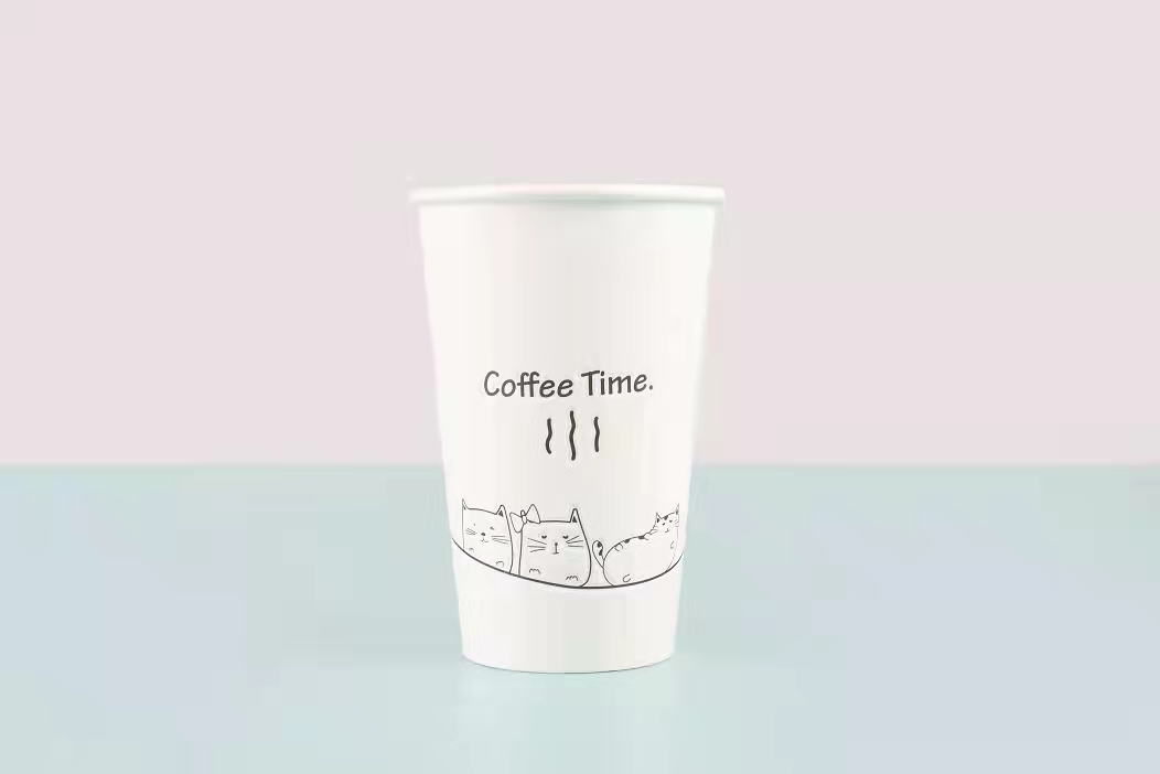 Large Export Disposable Paper Cup Kraft Paper Hot Drink Coffee Milk Tea Thickened Drink Cup Advertising Cup