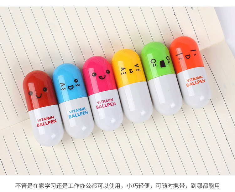 Cartoon Pill Plastic Ball-Pen Retractable Advertising Marker Korean Creative Stationery Student School Supplies Cute Cartoon Pill Plastic Ball-Pen Retractable Advertising Marker Korean Creative Stationery Student School Supplies Cute