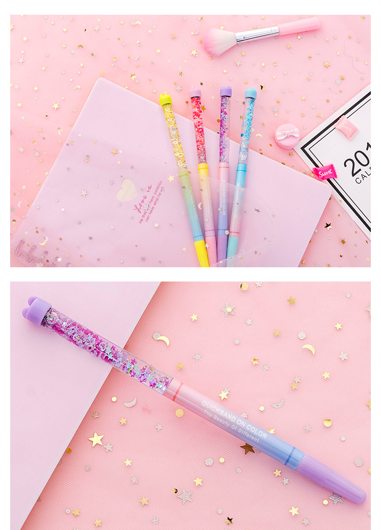 Girl's Heart Quicksand Gradient Sequin Gel Pen Fairy Female Pen Liquid Ball Pen Student Stationery Writing Liquid Flowing Pen Girl's Heart Quicksand Gradient Sequin Gel Pen Fairy Female Pen Liquid Ball Pen Student Stationery Writing Liquid Flowing Pen