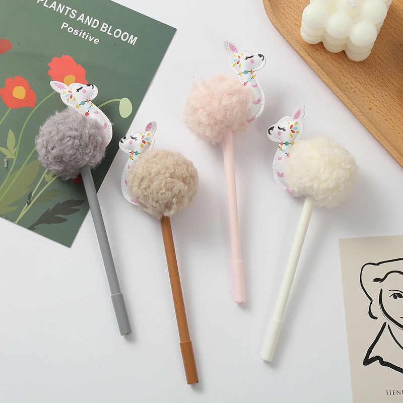 Manufacturers Supply Cartoon Alpaca Fur Ball Gel Pen Pompom Pen Custom Logo Creative Stationery Wholesale Manufacturers Supply Cartoon Alpaca Fur Ball Gel Pen Pompom Pen Custom Logo Creative Stationery Wholesale