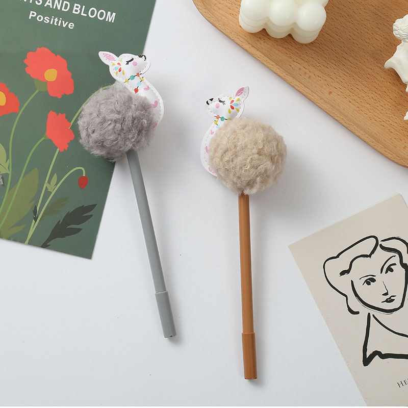Manufacturers Supply Cartoon Alpaca Fur Ball Gel Pen Pompom Pen Custom Logo Creative Stationery Wholesale Manufacturers Supply Cartoon Alpaca Fur Ball Gel Pen Pompom Pen Custom Logo Creative Stationery Wholesale