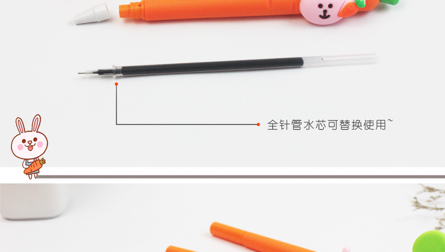Cartoon Soft Glue Radish Rabbit Stylish Pen Student Gel Pen Fruit Vegetable Ball Pen Creative Learning Stationery Wholesale Cartoon Soft Glue Radish Rabbit Stylish Pen Student Gel Pen Fruit Vegetable Ball Pen Creative Learning Stationery Wholesale