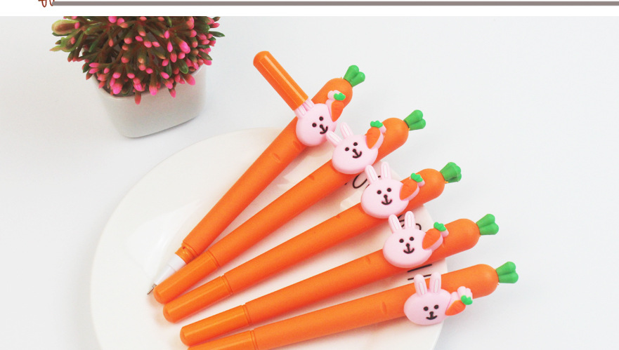 Cartoon Soft Glue Radish Rabbit Stylish Pen Student Gel Pen Fruit Vegetable Ball Pen Creative Learning Stationery Wholesale Cartoon Soft Glue Radish Rabbit Stylish Pen Student Gel Pen Fruit Vegetable Ball Pen Creative Learning Stationery Wholesale