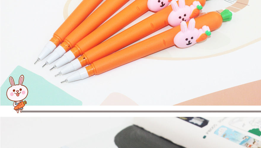 Cartoon Soft Glue Radish Rabbit Stylish Pen Student Gel Pen Fruit Vegetable Ball Pen Creative Learning Stationery Wholesale Cartoon Soft Glue Radish Rabbit Stylish Pen Student Gel Pen Fruit Vegetable Ball Pen Creative Learning Stationery Wholesale