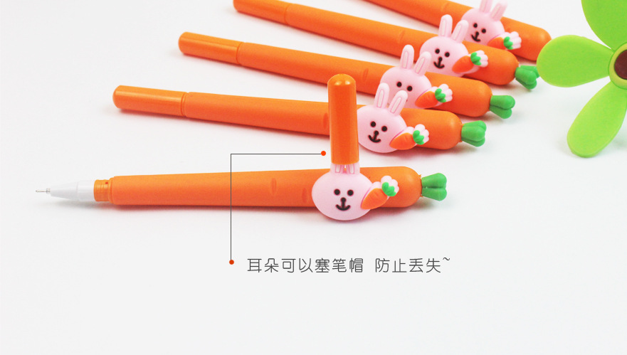Cartoon Soft Glue Radish Rabbit Stylish Pen Student Gel Pen Fruit Vegetable Ball Pen Creative Learning Stationery Wholesale Cartoon Soft Glue Radish Rabbit Stylish Pen Student Gel Pen Fruit Vegetable Ball Pen Creative Learning Stationery Wholesale