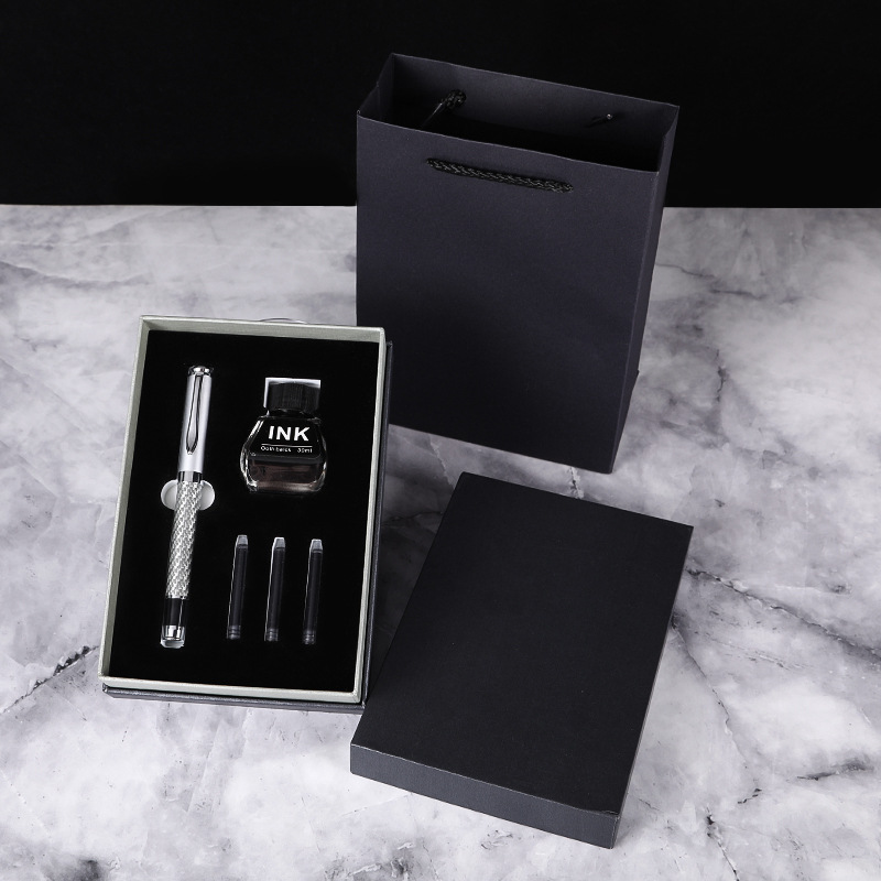 Business Office Pen Ink Sac Ink Dual-Use Pen Kit Can Be Customized Gift Logo Metallic Pen Ball Pen Business Office Pen Ink Sac Ink Dual-Use Pen Kit Can Be Customized Gift Logo Metallic Pen Ball Pen