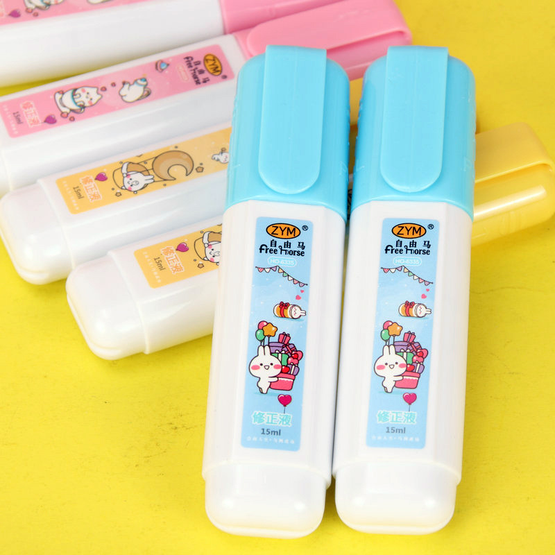Free Horse Cartoon Steel Head Correction Fluid Correction Fluid 15ml Learning Office Correction Fluid Student Stationery Wholesale Free Horse Cartoon Steel Head Correction Fluid Correction Fluid 15ml Learning Office Correction Fluid Student Stationery Wholesale