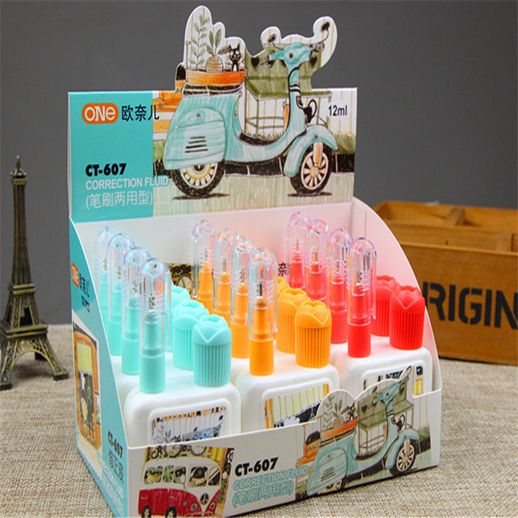 New Cartoon Cute Fresh Pattern Korean Stationery Environmental Protection Steel Head Quick-Drying Correction Fluid Dual-Use Correction Correction Fluid New Cartoon Cute Fresh Pattern Korean Stationery Environmental Protection Steel Head Quick-Drying Correction Fluid Dual-Use Correction Correction Fluid