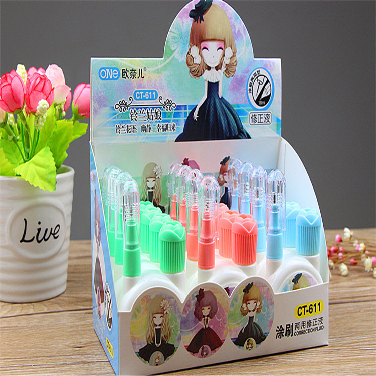 New Cartoon Cute Fresh Pattern Korean Stationery Environmental Protection Steel Head Quick-Drying Correction Fluid Dual-Use Correction Correction Fluid New Cartoon Cute Fresh Pattern Korean Stationery Environmental Protection Steel Head Quick-Drying Correction Fluid Dual-Use Correction Correction Fluid