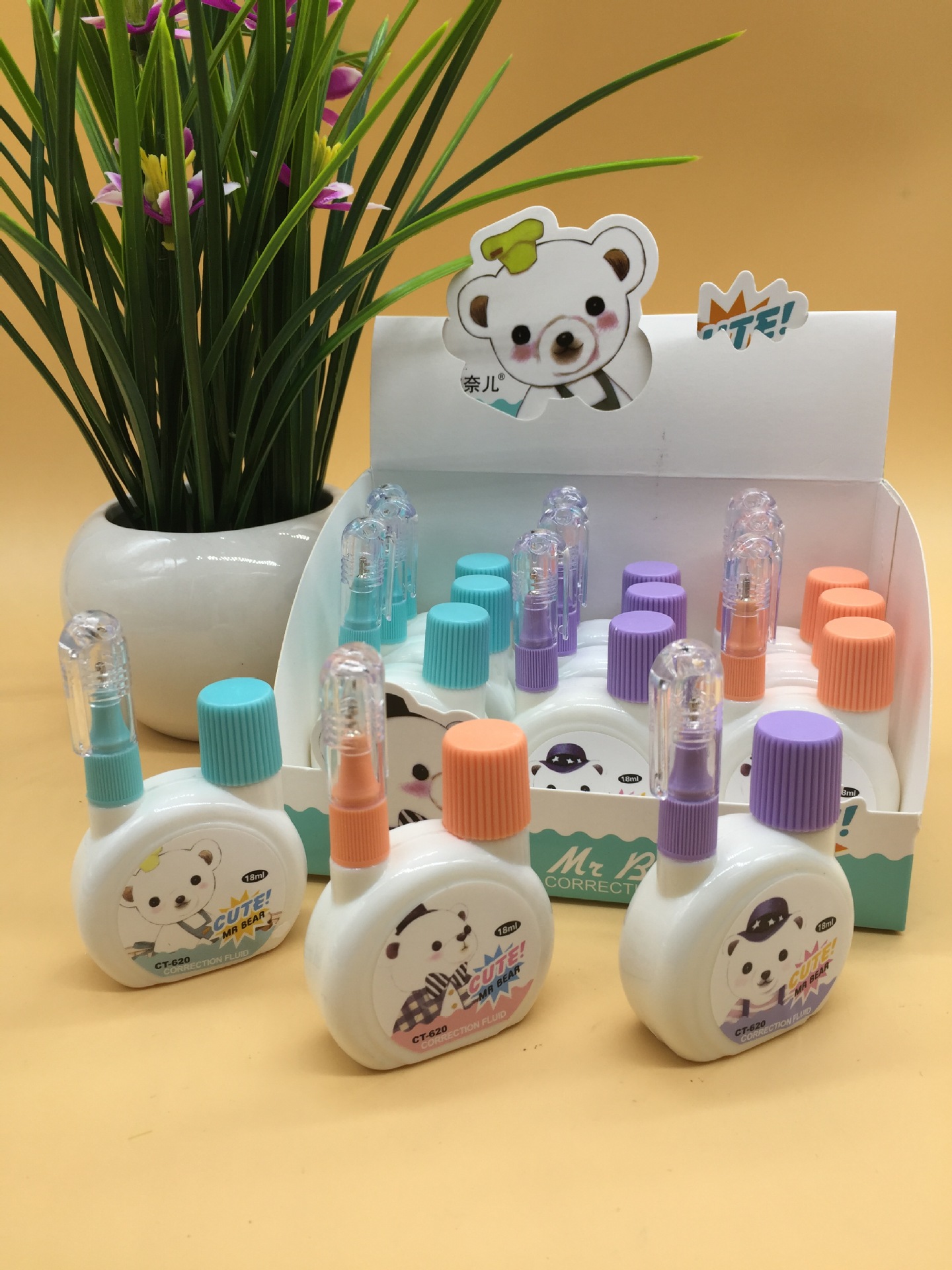 New Cartoon Cute Fresh Pattern Korean Stationery Environmental Protection Steel Head Quick-Drying Correction Fluid Dual-Use Correction Correction Fluid New Cartoon Cute Fresh Pattern Korean Stationery Environmental Protection Steel Head Quick-Drying Correction Fluid Dual-Use Correction Correction Fluid