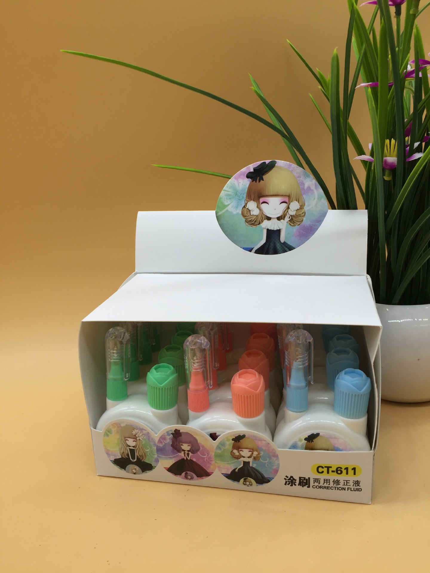 New Cartoon Cute Fresh Pattern Korean Stationery Environmental Protection Steel Head Quick-Drying Correction Fluid Dual-Use Correction Correction Fluid New Cartoon Cute Fresh Pattern Korean Stationery Environmental Protection Steel Head Quick-Drying Correction Fluid Dual-Use Correction Correction Fluid
