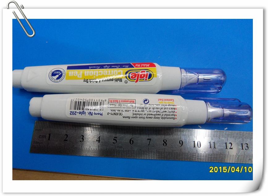 Igle correction pen 202 correction pen, correction fluid, Yiwu, nontoxic, especially white quick-dry