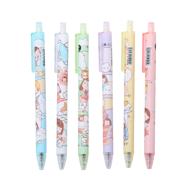 INS Cartoon Press Gel Pen Hemp Haemorrhoid Good-looking Student Black 0.5 Cute Ball Pen Hemp Ball Pen