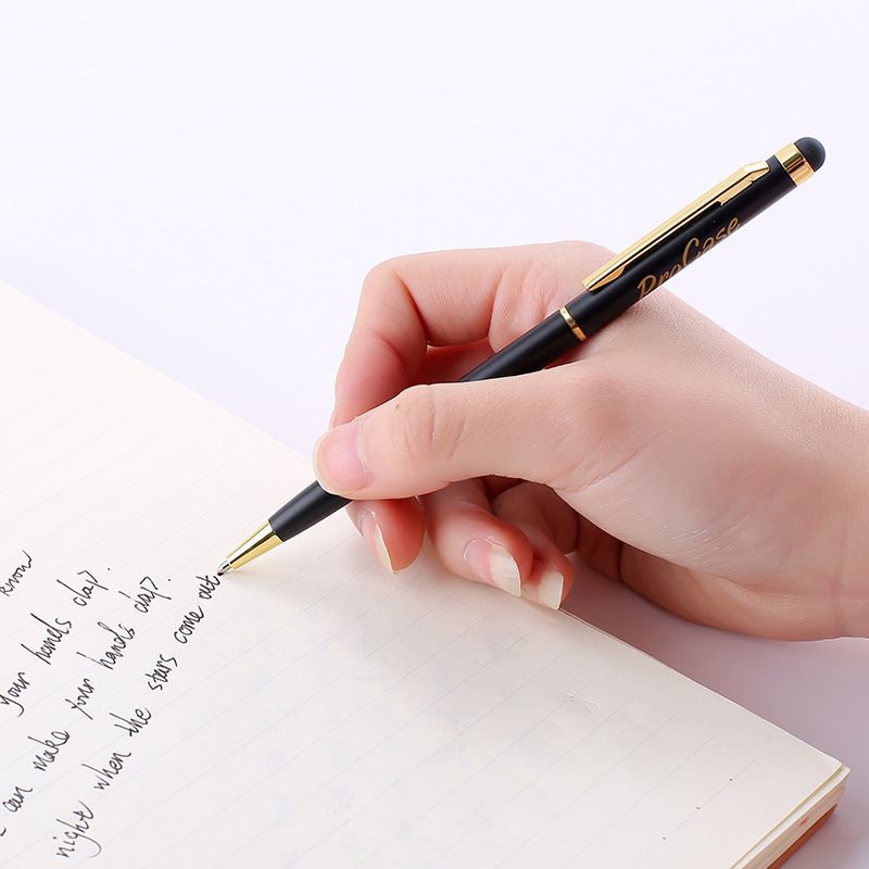 Colorful Custom Logo Small Gaussian Touch Screen Metal Ball Point Pen Advertising Ballpoint Pen