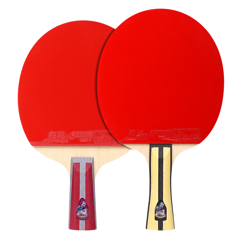 RED DOUBLE HAPPINESS Table Tennis Rackets Double Shot Four-Star Beginner Table Tennis Ball Pen-Hold Grip Hand-Shake Grip Single Shot Children Student Professional Grade