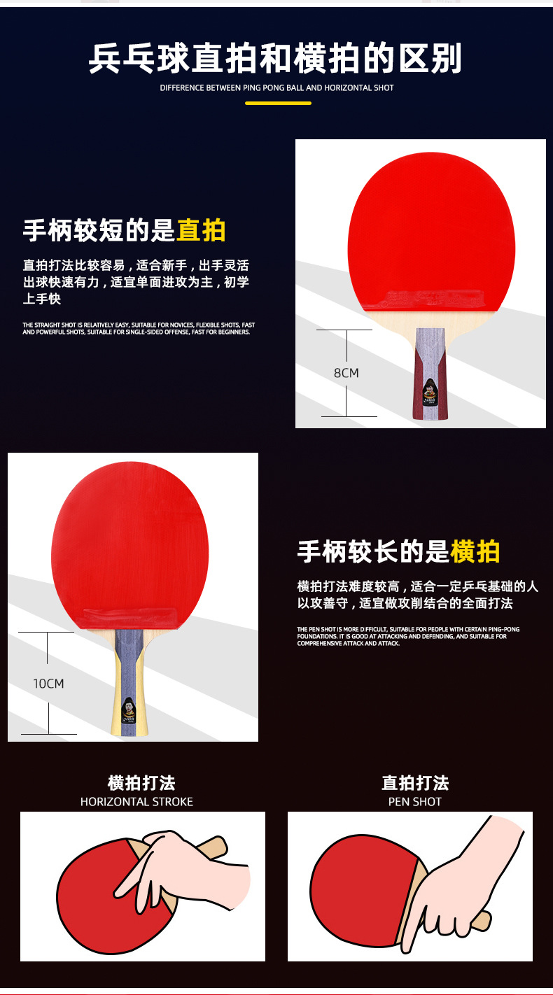 RED DOUBLE HAPPINESS Table Tennis Rackets Double Shot Four-Star Beginner Table Tennis Ball Pen-Hold Grip Hand-Shake Grip Single Shot Children Student Professional Grade RED DOUBLE HAPPINESS Table Tennis Rackets Double Shot Four-Star Beginner Table Tennis Ball Pen-Hold Grip Hand-Shake Grip Single Shot Children Student Professional Grade