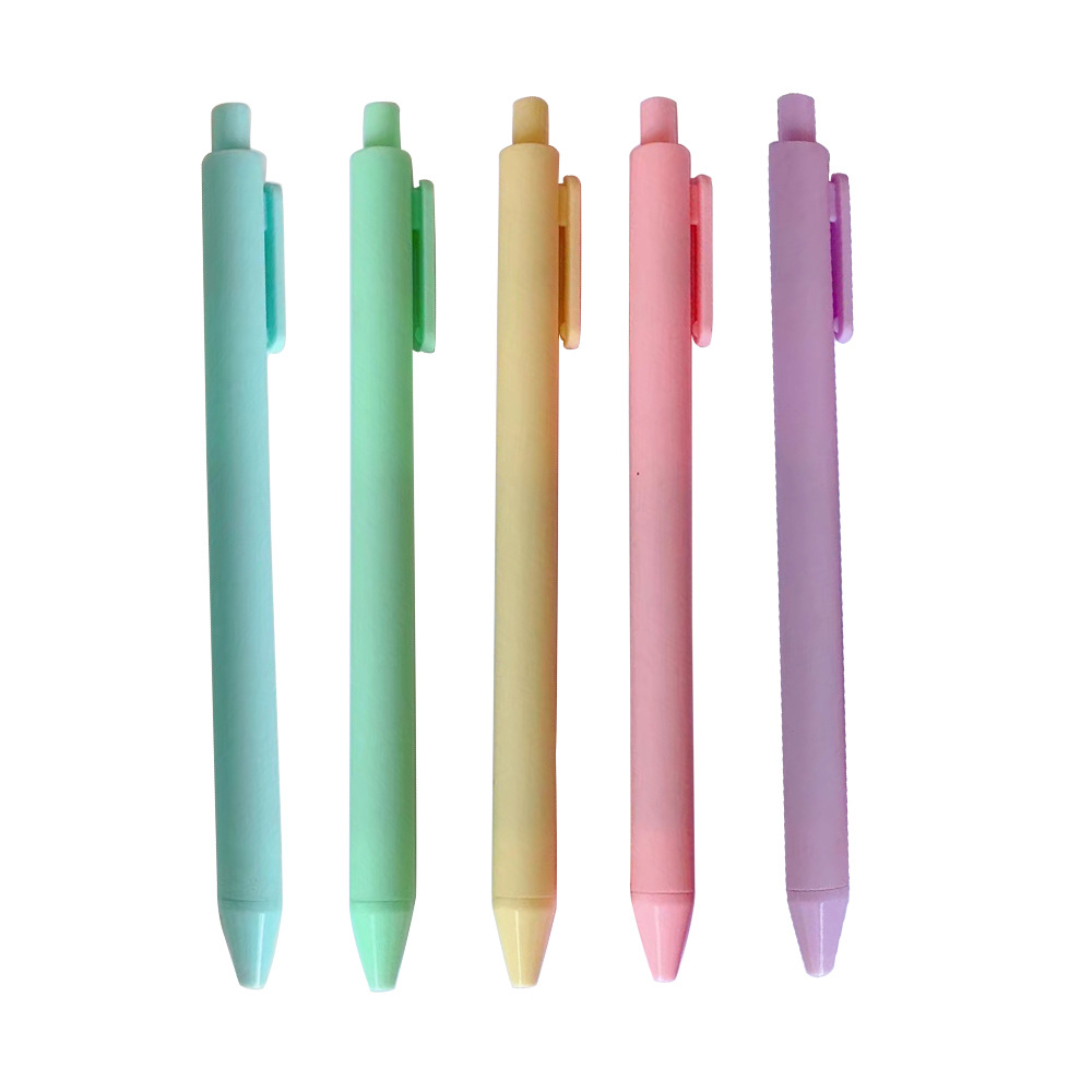 INS Macaron Color Pressing Pen Black Gel Pen Student School Gifts 0.5mm Quick-Drying Ball Pen Office Stationery