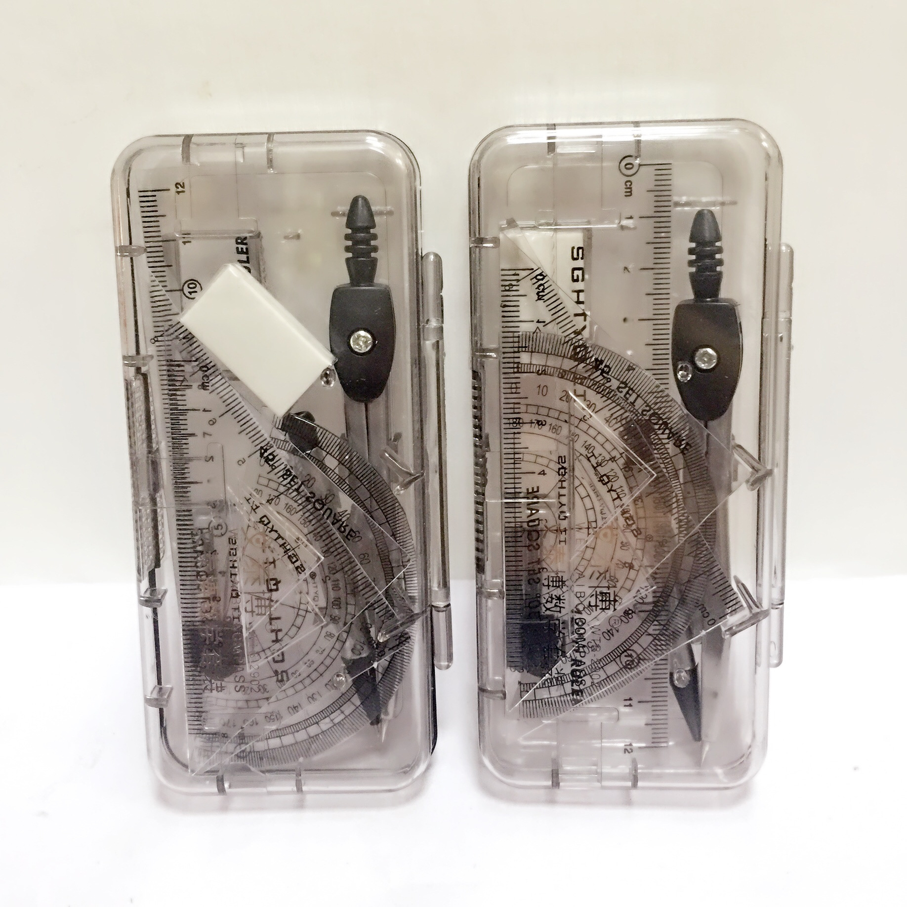 Wholesale Student with Ruler Sets Rubber 7-Piece Set Compasses Student Drawing Measuring Examination Exclusive Compasses Set