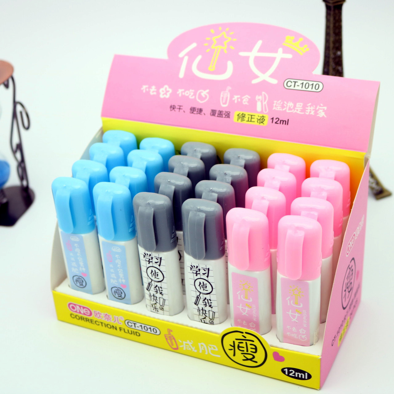 Wholesale Cartoon Steel Head Correction Fluid Correction Fluid 12ml Learning Office Correction Fluid Student Stationery