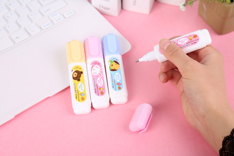 Yingyuan Environmental Protection Correction Fluid Cartoon Pen Steel Head Correction Fluid Creative Student Cute Stationery Correction Fluid Wholesale Yingyuan Environmental Protection Correction Fluid Cartoon Pen Steel Head Correction Fluid Creative Student Cute Stationery Correction Fluid Wholesale