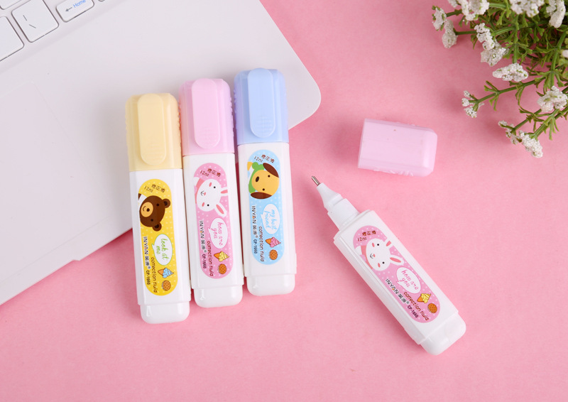 Yingyuan Environmental Protection Correction Fluid Cartoon Pen Steel Head Correction Fluid Creative Student Cute Stationery Correction Fluid Wholesale Yingyuan Environmental Protection Correction Fluid Cartoon Pen Steel Head Correction Fluid Creative Student Cute Stationery Correction Fluid Wholesale