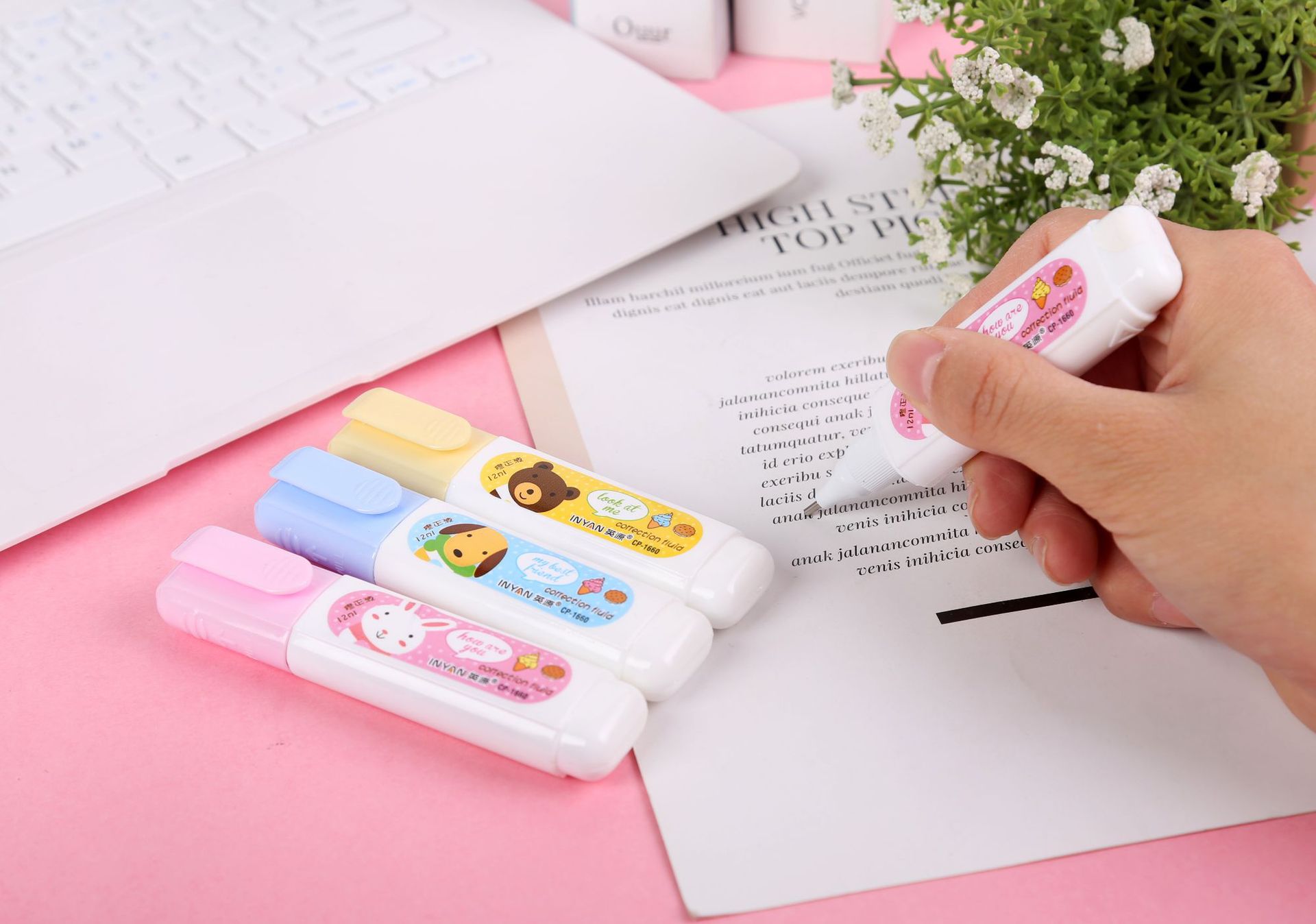 Yingyuan Environmental Protection Correction Fluid Cartoon Pen Steel Head Correction Fluid Creative Student Cute Stationery Correction Fluid Wholesale Yingyuan Environmental Protection Correction Fluid Cartoon Pen Steel Head Correction Fluid Creative Student Cute Stationery Correction Fluid Wholesale