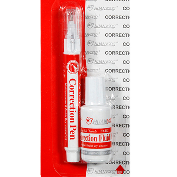 HUANyang nice price hot selling quick dry multi purpose 7ml correction pen fluid for school