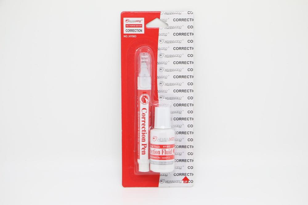 HUANyang nice price hot selling quick dry multi purpose 7ml correction pen fluid for school
